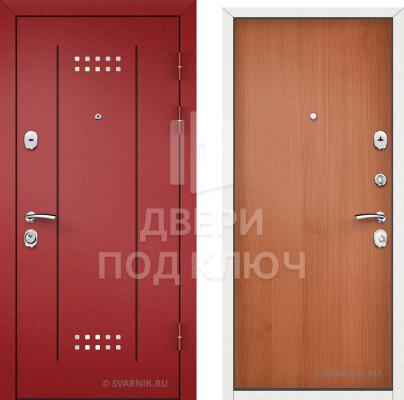 Металлическая дверь красная в коттедж и квартиру ДПК-10847